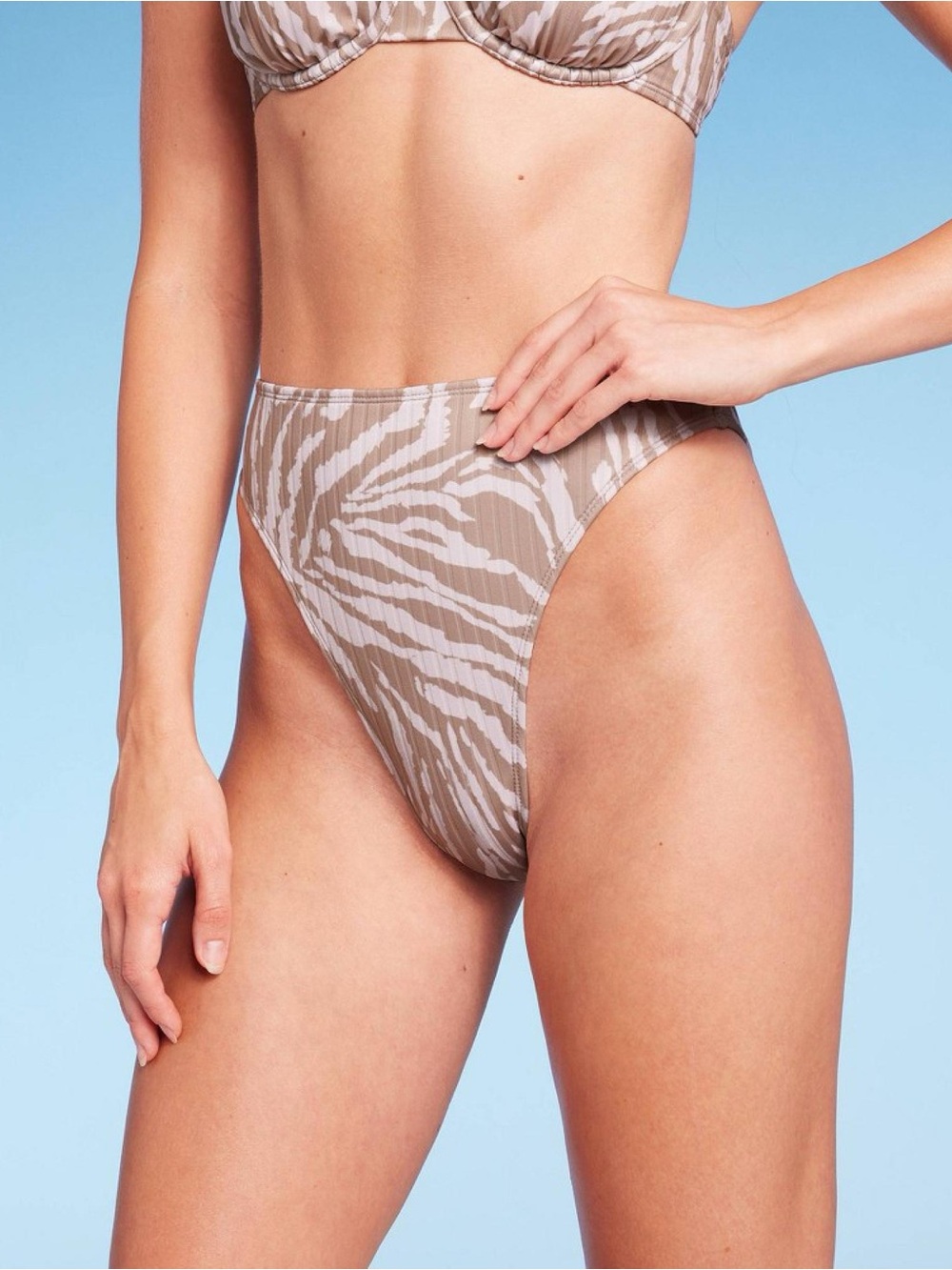 Wild Fable High Waisted High Leg Animal Print Bikini Swim Bottoms